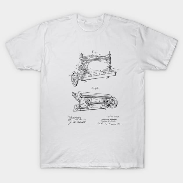 Sewing Machine Vintage Patent Drawing T-Shirt by TheYoungDesigns